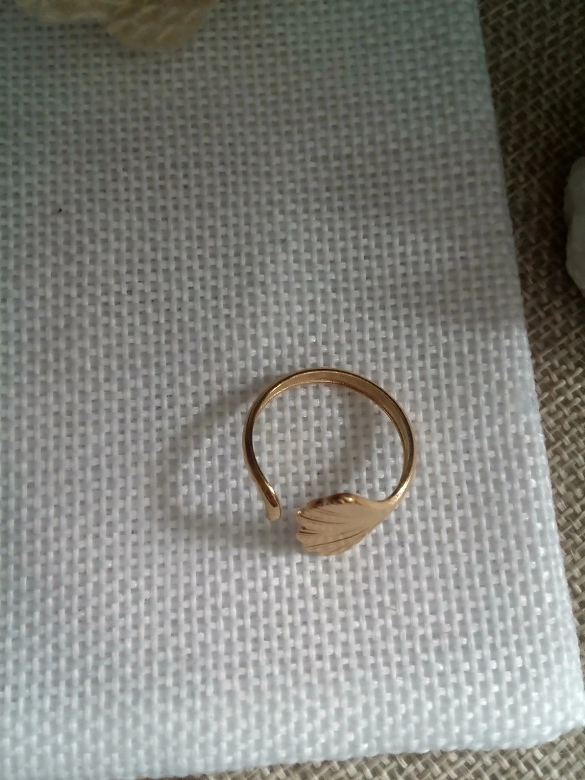 Bague bohème feuille Ginko – photo 2